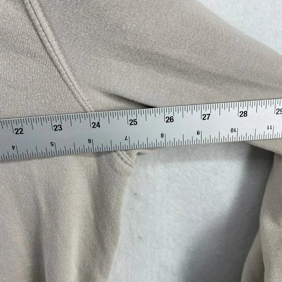 Divided by H&M Jacket Women's Sz L Nude Beige Hooded Drawstring Pullover Fleece - Picture 3 of 12